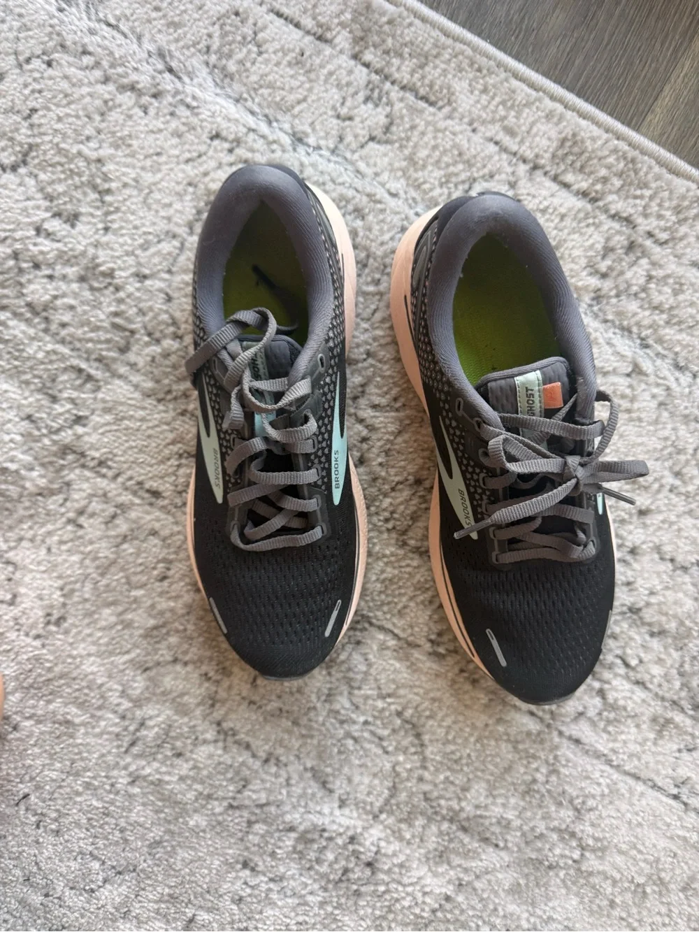 Brooks Black Running Shoes Ghost 14 with custom insoles